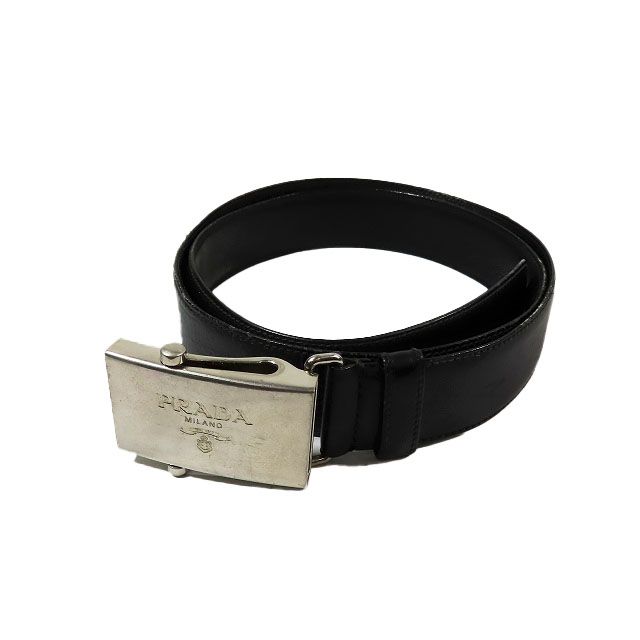 プラダ PRADA ローラーバックル シルバー金具 ベルト レザー ロゴ 2C 3272 メンズ レディース 