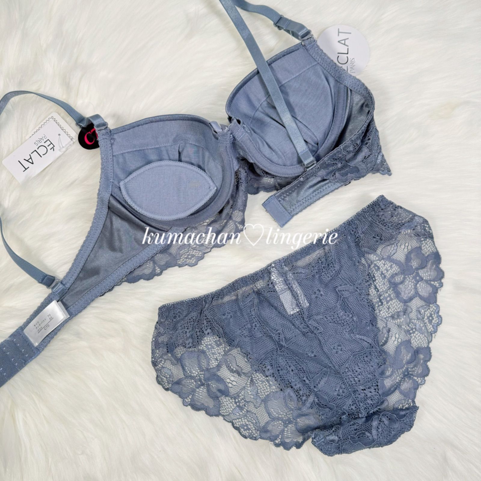 C70 ECLAT ストレッチ 総レース ブラジャー ショーツ セット - メルカリ