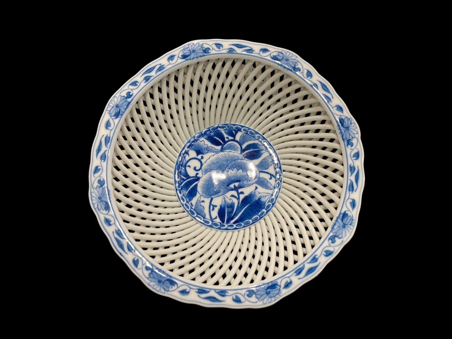 未使用品・長期保管品 昭和レトロ 體漆工房 乾漆蓋付 箱 網代 菓子器