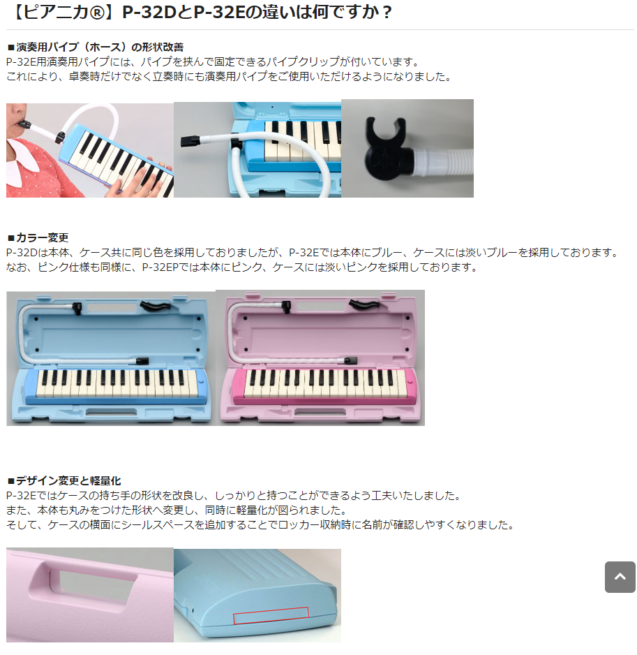 ヤマハ YAMAHA PIANICA ピアニカ 演奏用パイプ PTP-32E P-32E、P-32EP