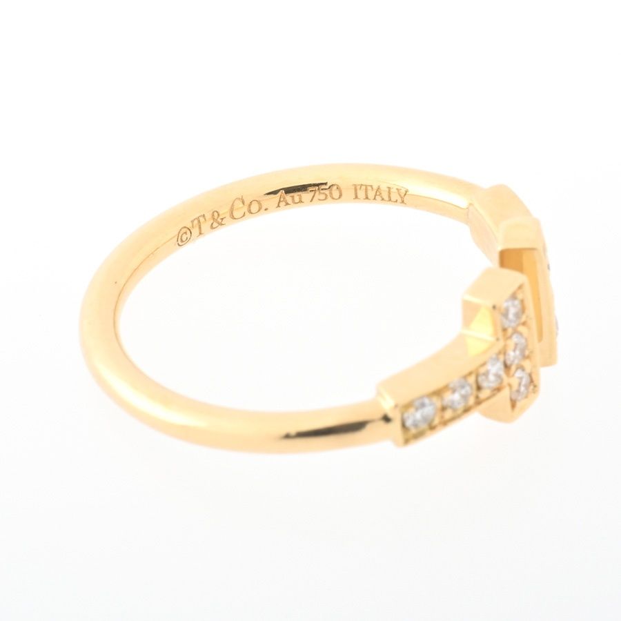 ティファニー / TIFFANY&Co.　ティファニーT ダイヤモンド ワイヤー リング　Au750/K18YG　# 7　60147091　【中古】 商品番号 L-156073