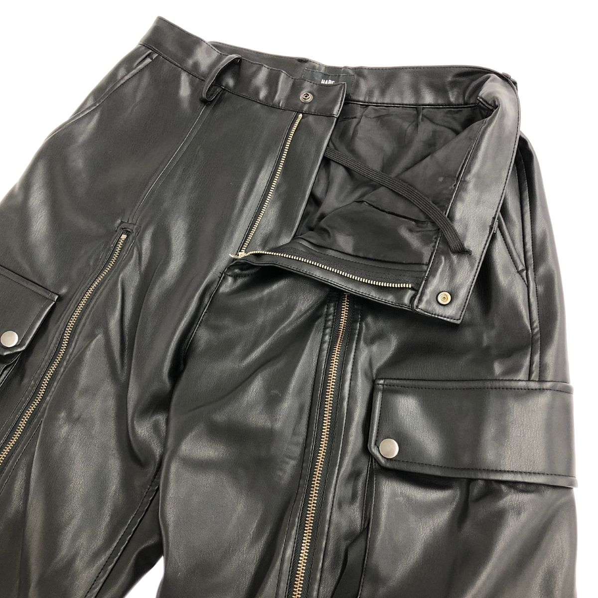 HARE ハレ マテリアルZIPカーゴ パンツ サイズ:F HA010444AD ブラック