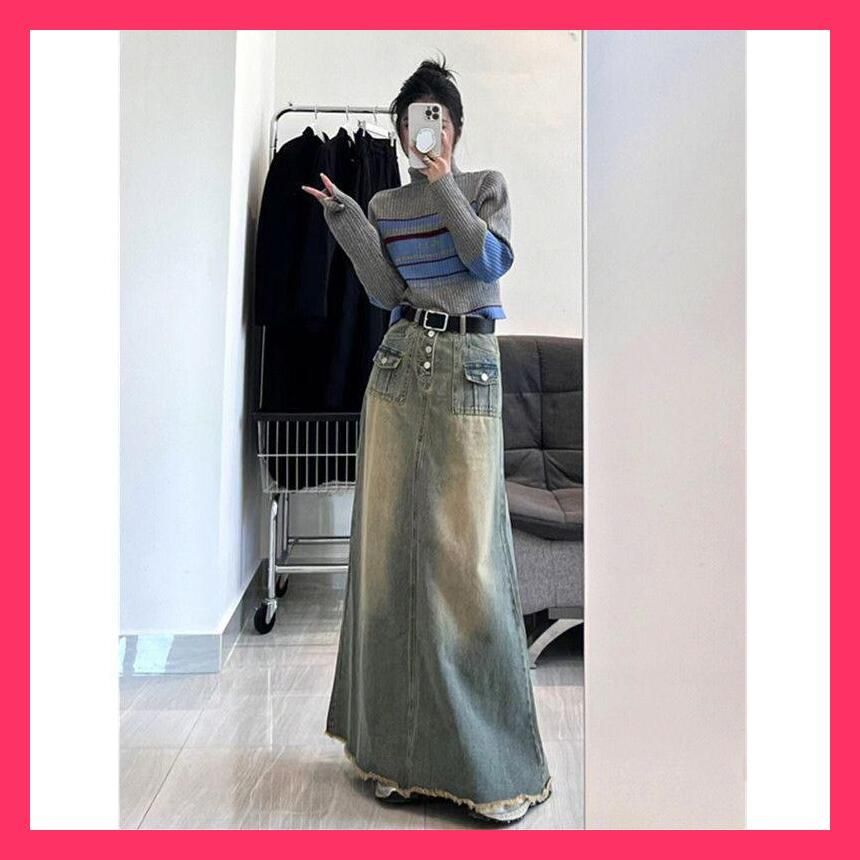 ☆売れ筋☆ デニムスカート レディース ボトムス スカート マキシ丈  