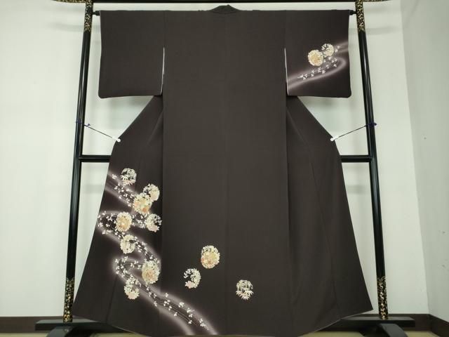 平和屋着物●訪問着　雪輪吉祥花文　暈し染め　金彩　正絹　逸品　DAAS3870ps 平和屋着物○訪問着 雪輪吉祥花文 暈し染め 金彩 正絹 逸品 DAAS3870ps