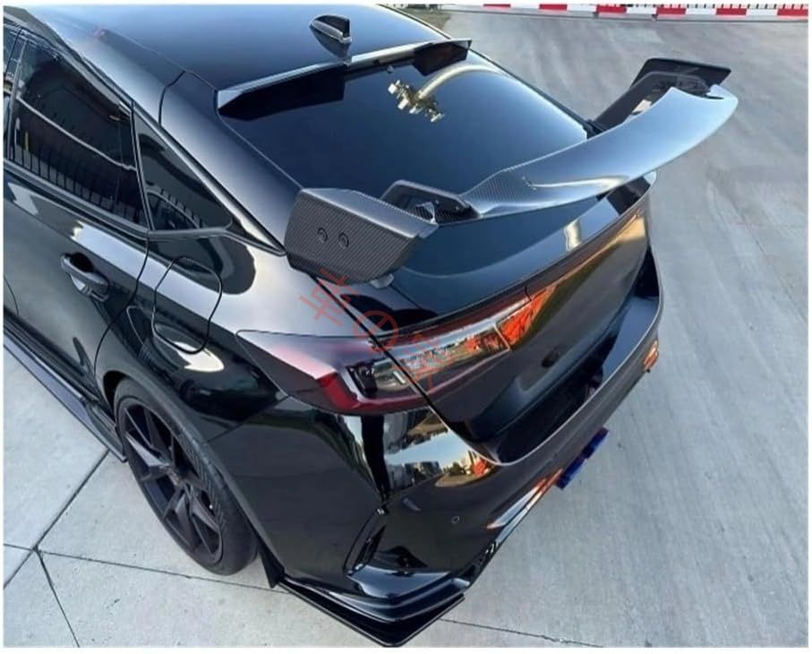 ドライカーボンファイバーリアトランクウィング ホンダシビックタイプR FL5 2025-2025 ADスタイルテールウィングリアスポイラーリップウィングダックテールエアロダイナミックスポイラー対応 色 ブラック FFCRYSTALESIA_COM