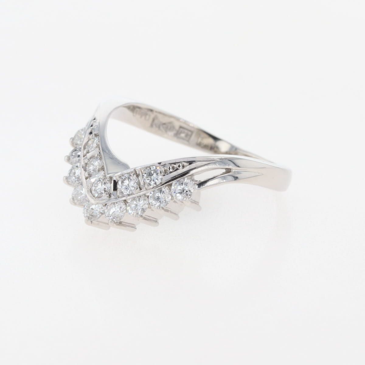 メレダイヤ デザインリング プラチナ 指輪 リング 15号 Pt900 ダイヤモンド レディース