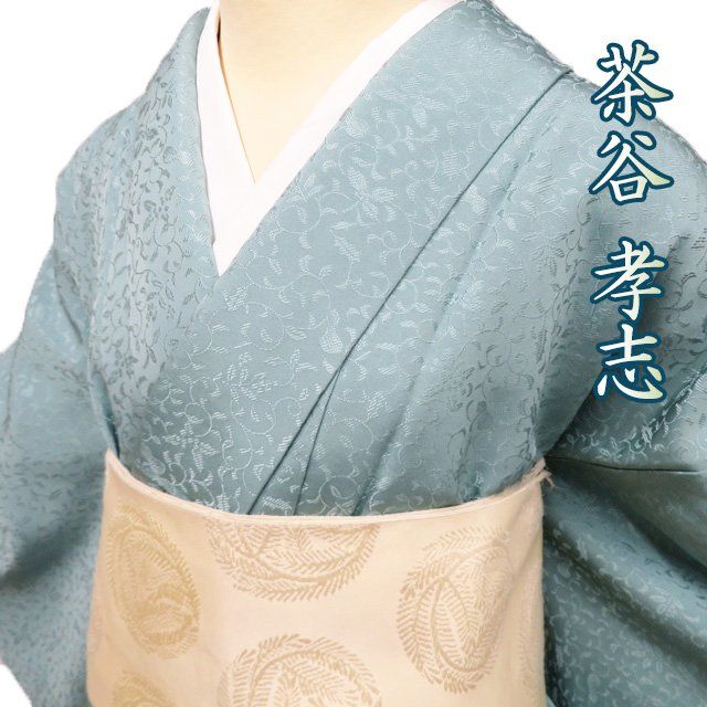 小紋 江戸小紋 着物 中古 正絹 袷 紋付き 茶谷孝志 落款 M A1166