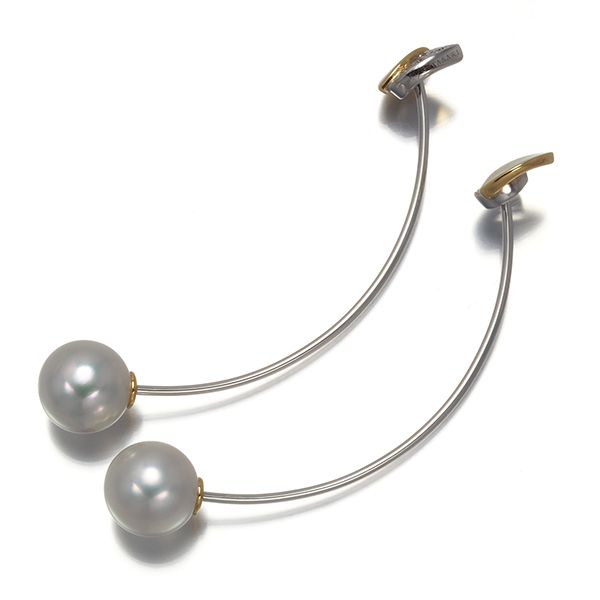 TASAKI ダイヤモンド パールピアス K18WG(750) タサキ パールネックレス