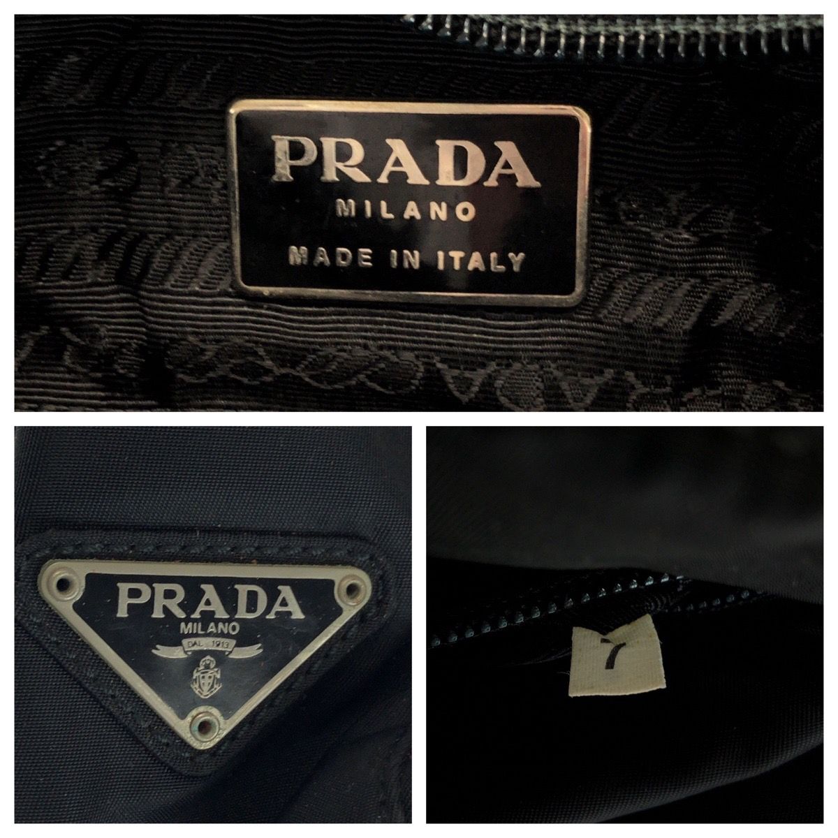 PRADA プラダ ヴィンテージ テスート 三角ロゴプレート プラチェーン  