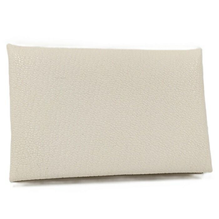 HERMES カルヴィ コインケース シェーブル ホワイト系 U刻印