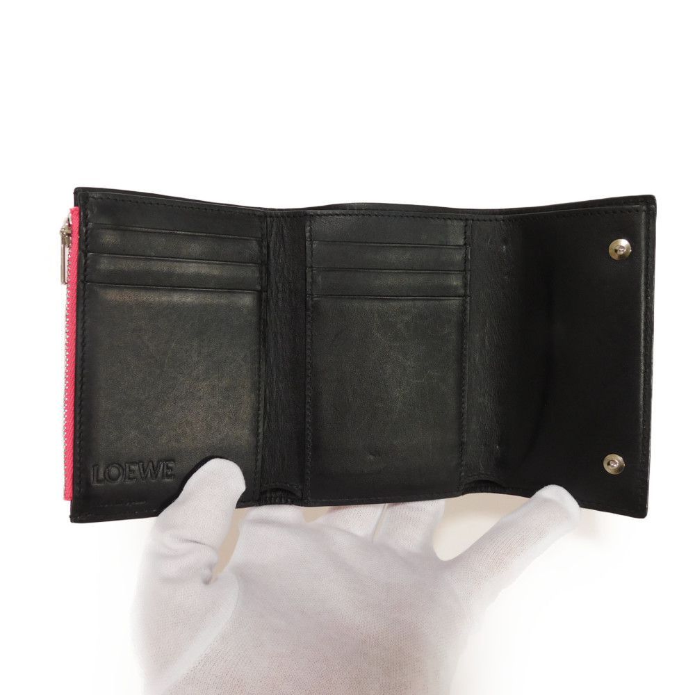 LOEWE ロエベ スモール バーティカル トリフォールド ウォレット 総柄  