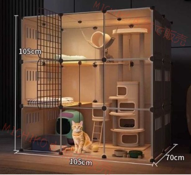 です*猫の別荘です*屋内用猫ケージです*猫砂鉢一体型です*巨大な自由空間です*猫小屋です*猫1 ~ 2匹が適しています