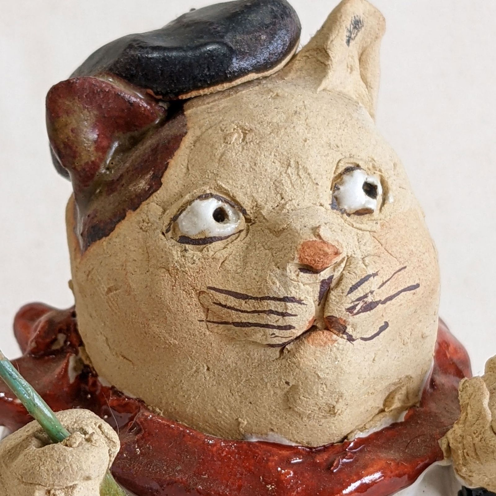 ささきようこさん作 陶人形 招き猫 桜ブチ 右手挙げ ささきようこさん作 陶人形 招き猫 桜ブチ 右手挙げ ささきようこさん