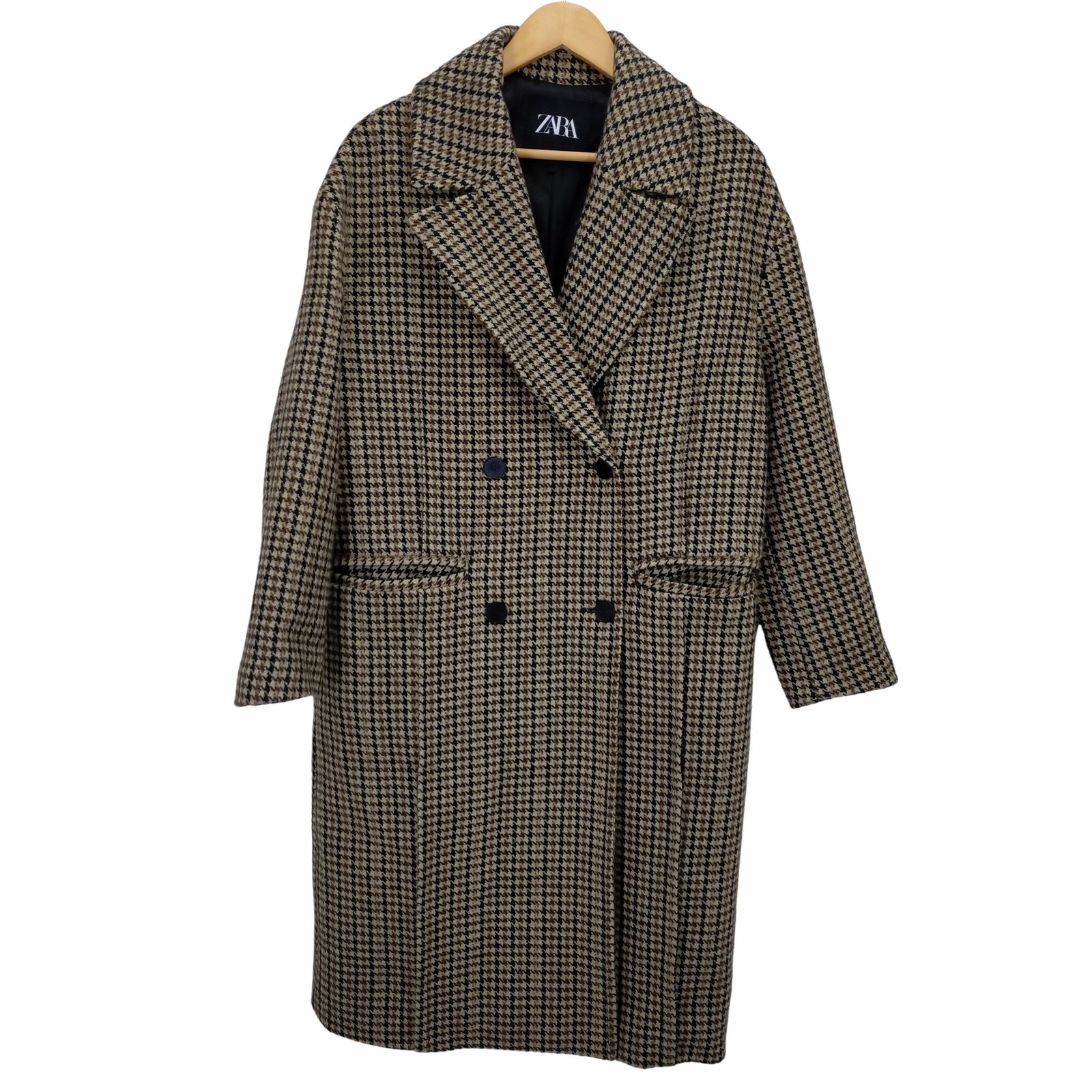 6　タグ付き新品✨　ザラ　ウールミックスハウンドトゥースコート 千鳥格子　XS 6 タグ付き新品✨ ザラ ウールミックスハウンドトゥースコート 千鳥格