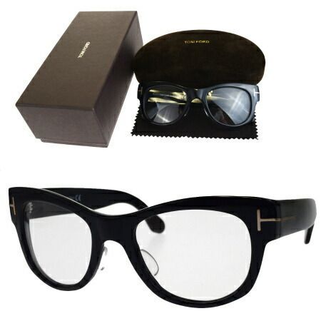中古】 トムフォード TOM FORD メガネフレーム ブラック プラスチック 
