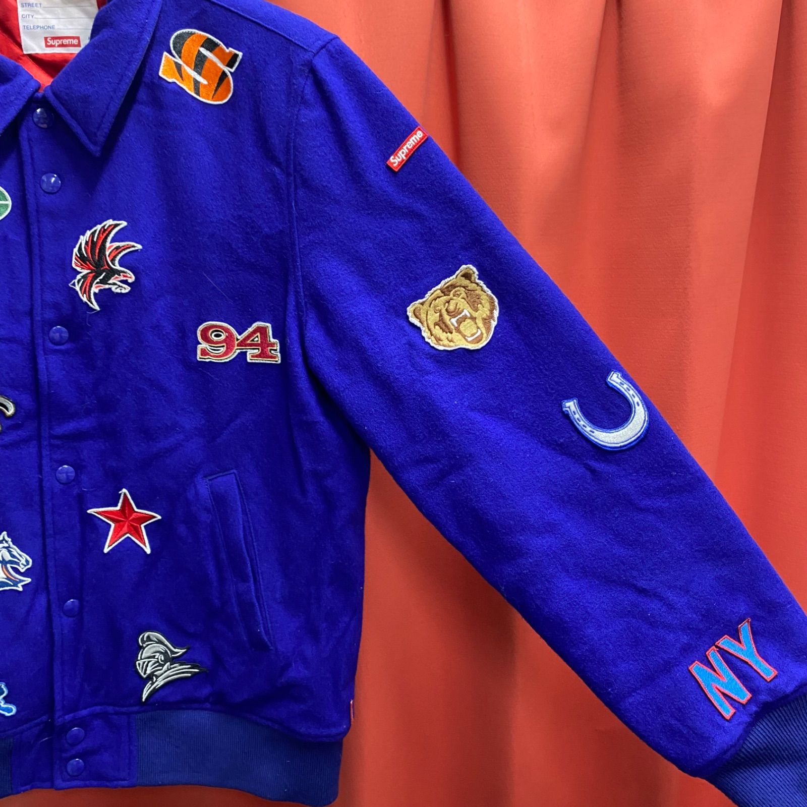 Supreme 紫 スタジャン M Supreme 紫 スタジャン M シュプリーム 18AW