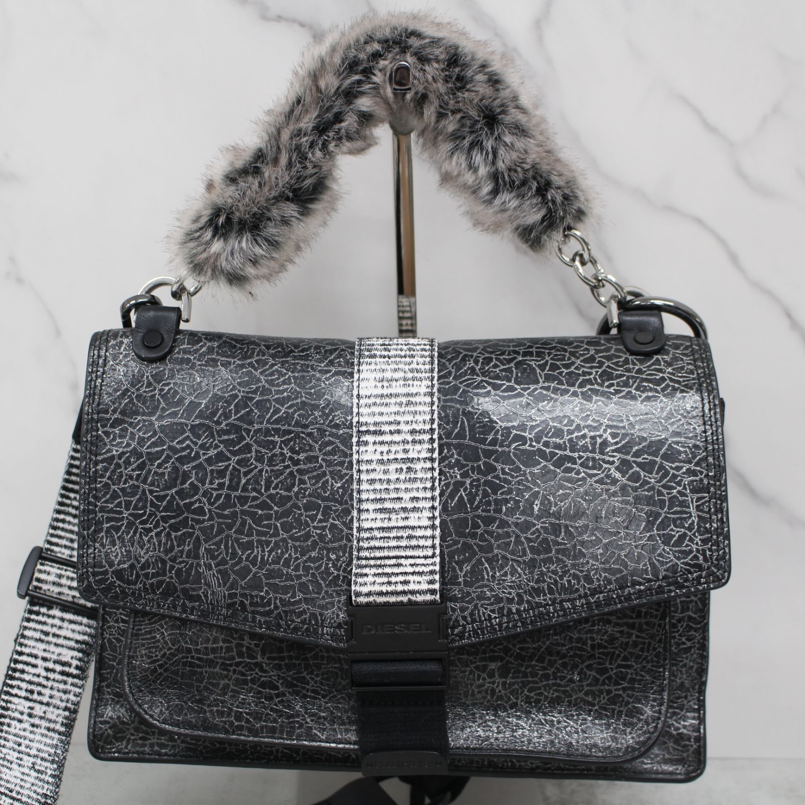 S005)【美品/参考4.3万】DIESEL/ディーゼル ショルダーバッグ レザー 
