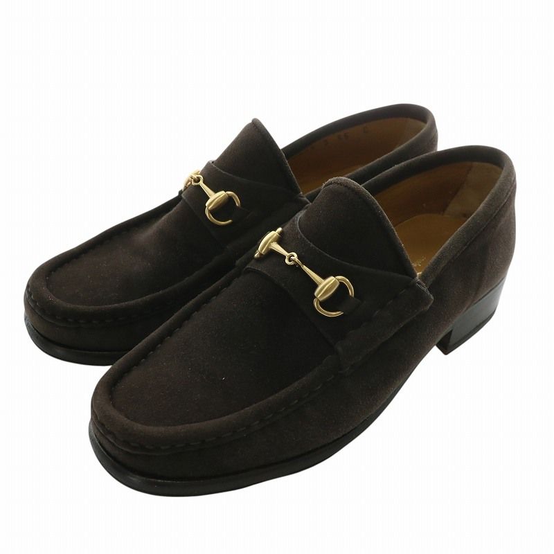 グッチ GUCCI ローファー スエード ラウンドトゥ ホースビット 35 22cm