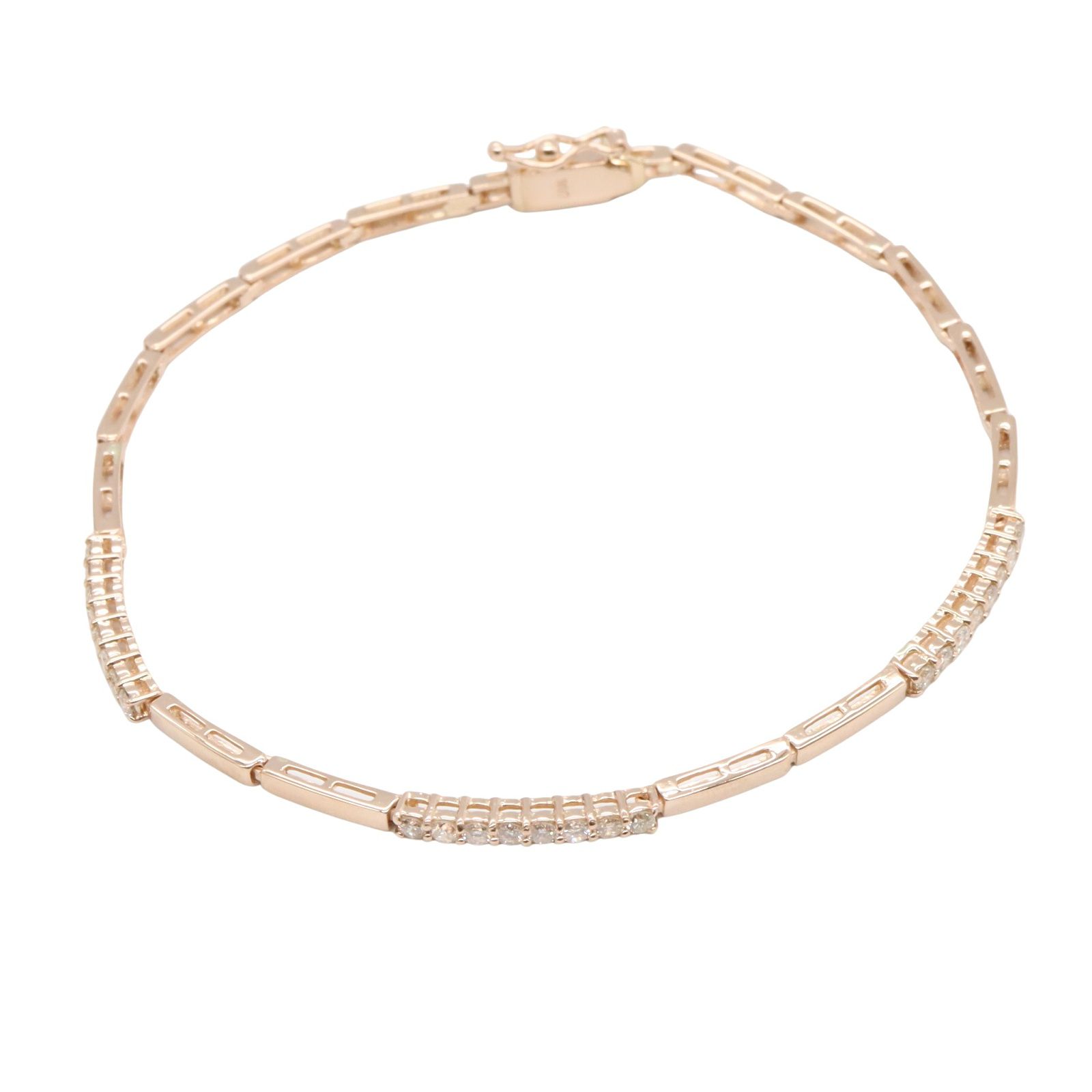 ジュエリー JEWELRY ブレスレット ダイヤモンド ブレスレット ﾀﾞｲﾔ 6.1g 腕回り17.5cm K18PG ピンクゴールド ダイヤモンド ブレスレット レディース Used A