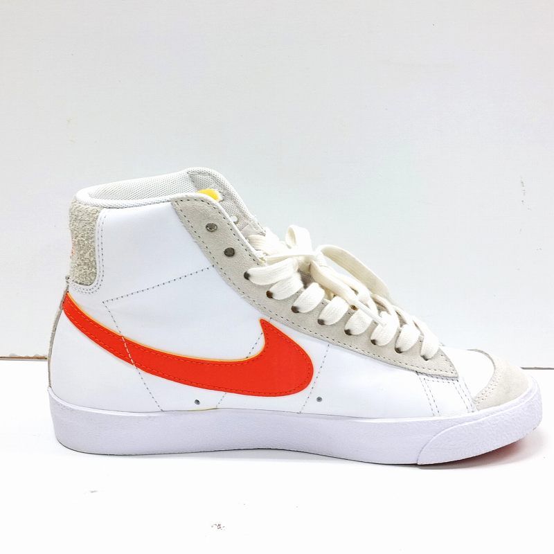 NIKE ナイキ ブレーザー ミッド 77 ビンテージ SE DH6757-100 スニーカー ハイカット ホワイト オレンジ  25cm【中古】JA-17941