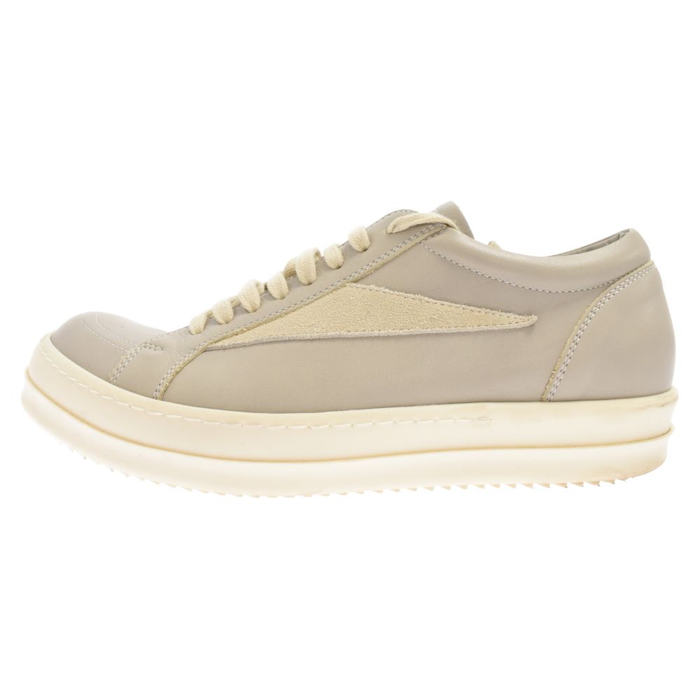 Rick Owens (リックオウエンス) VINTAGE SNEAKS ヴィンテージ レザー ローカット スニーカー グレー 01D3897