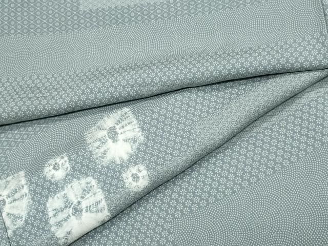 平和屋着物●上質な小紋 絞り 吉祥花文 正絹 CAAZ0841vf