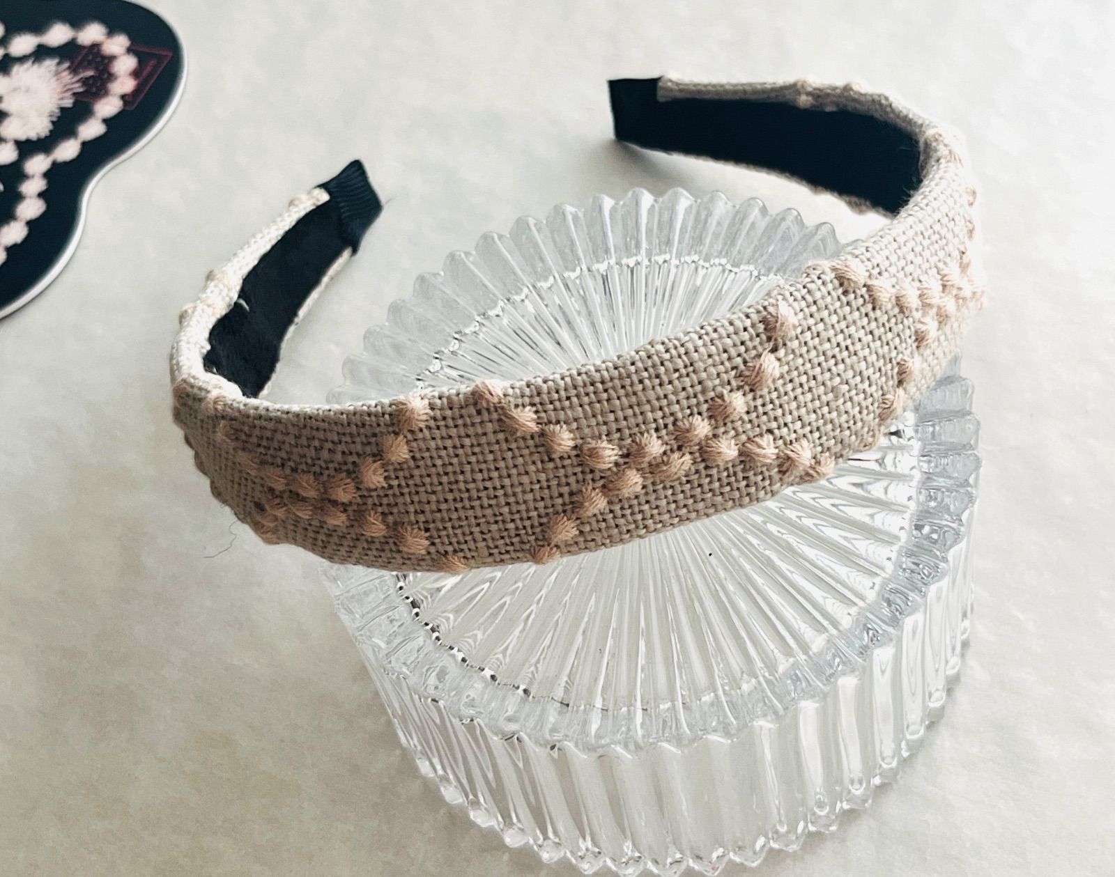 ミナペルホネン カチューシャ タンバリン tambourine ピンクベージュ  