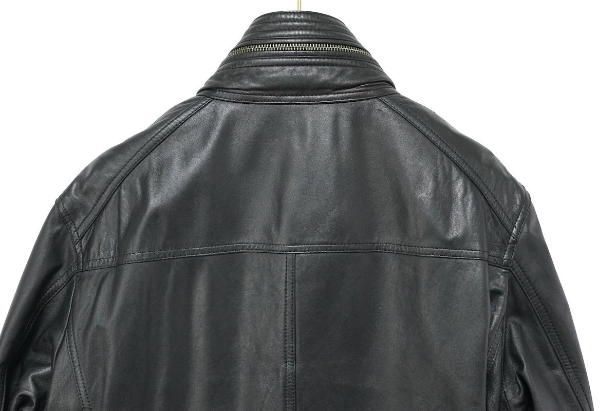 taka様　バーバリーブラックレーベル レザージャケットブルゾン　M 黒 BURBERRY BLACK LABEL バーバリー ブラック レーベル レザー