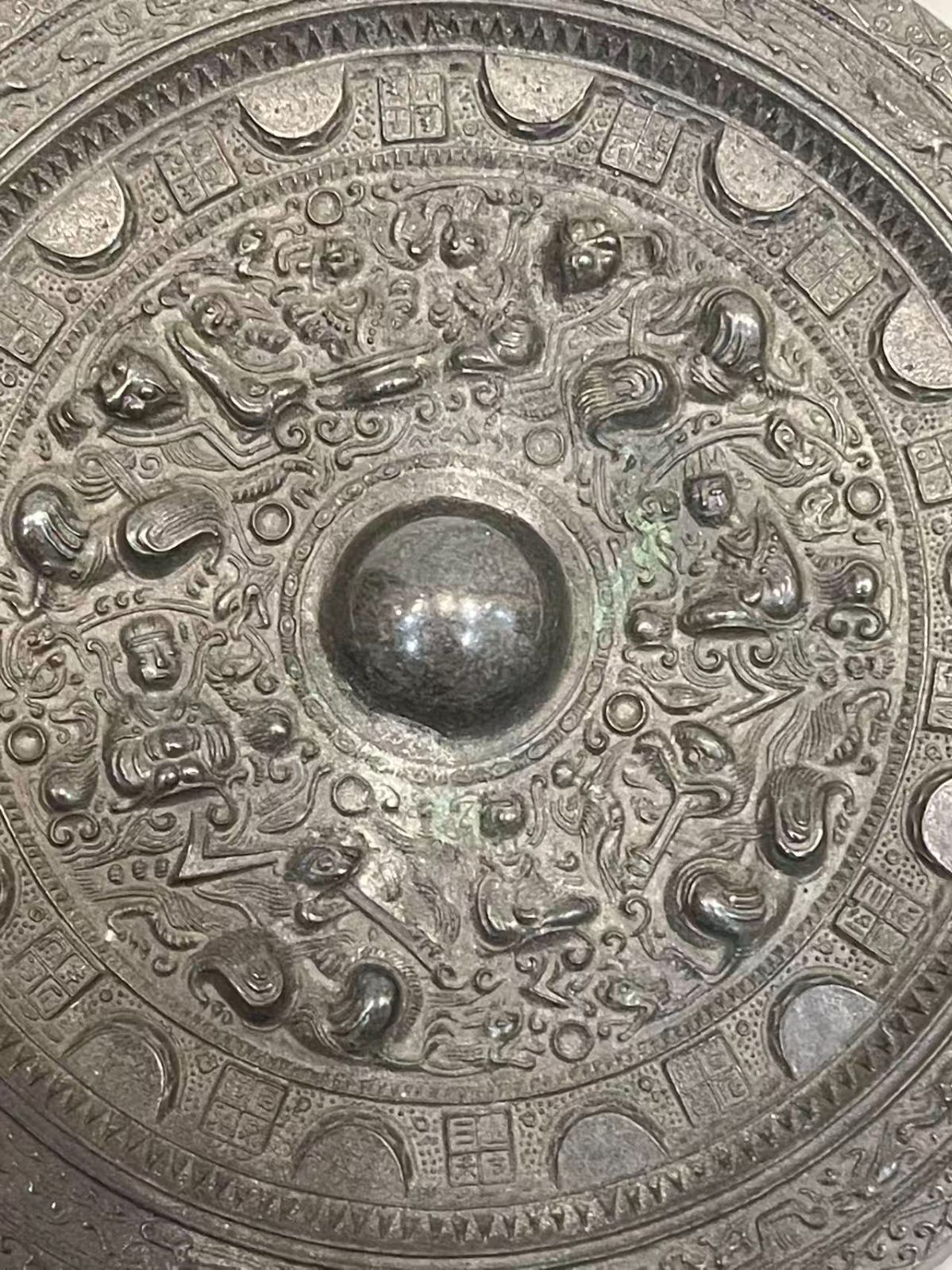 格安，最新作】 【竹河】中国古美術 漢唐時代 銅鏡 古鏡 古銅鏡 銅製