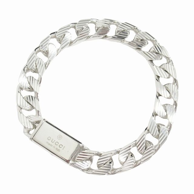 新品仕上げ済 新同 極美品 グッチ GUCCI ロゴ プレート ブレスレット