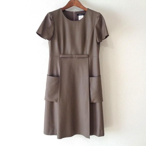 snc ルネベーシック Rene Basic ワンピース 34 茶 半袖 日本製