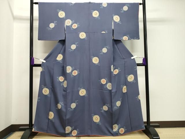 平和屋着物○上質な小紋 向かい鳥花蝶文 正絹 逸品 CAAX5823gh