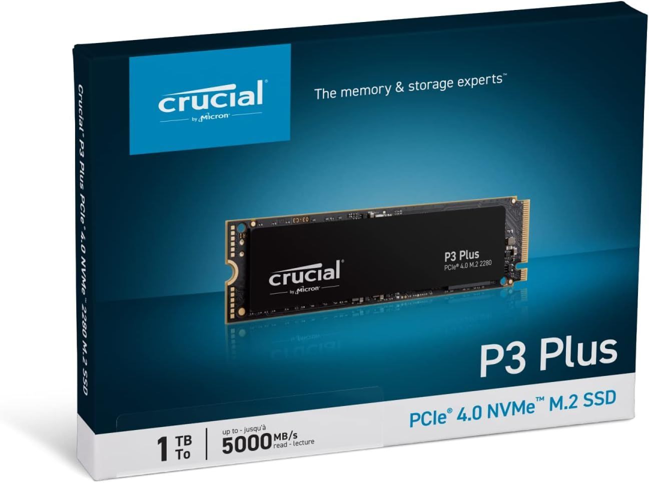 【新品・未開封品】Crucial P3plus 1TB 3D NAND NVMe PCIe4.0 CT1000P3PSSSD8JP A0710 0826ML001 0120240826100895