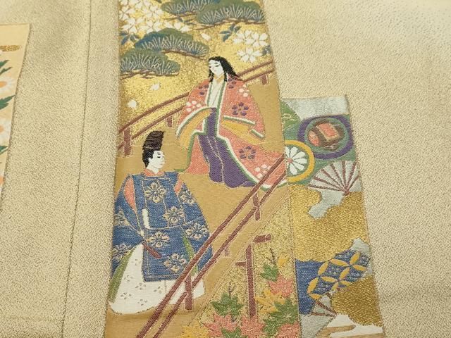 平和屋着物□豪華色留袖 作家物 寿光織 御所車人物花鳥文 暈し 平和屋着物□豪華色留袖 作家物 寿光織 御所車人物花鳥文 暈し