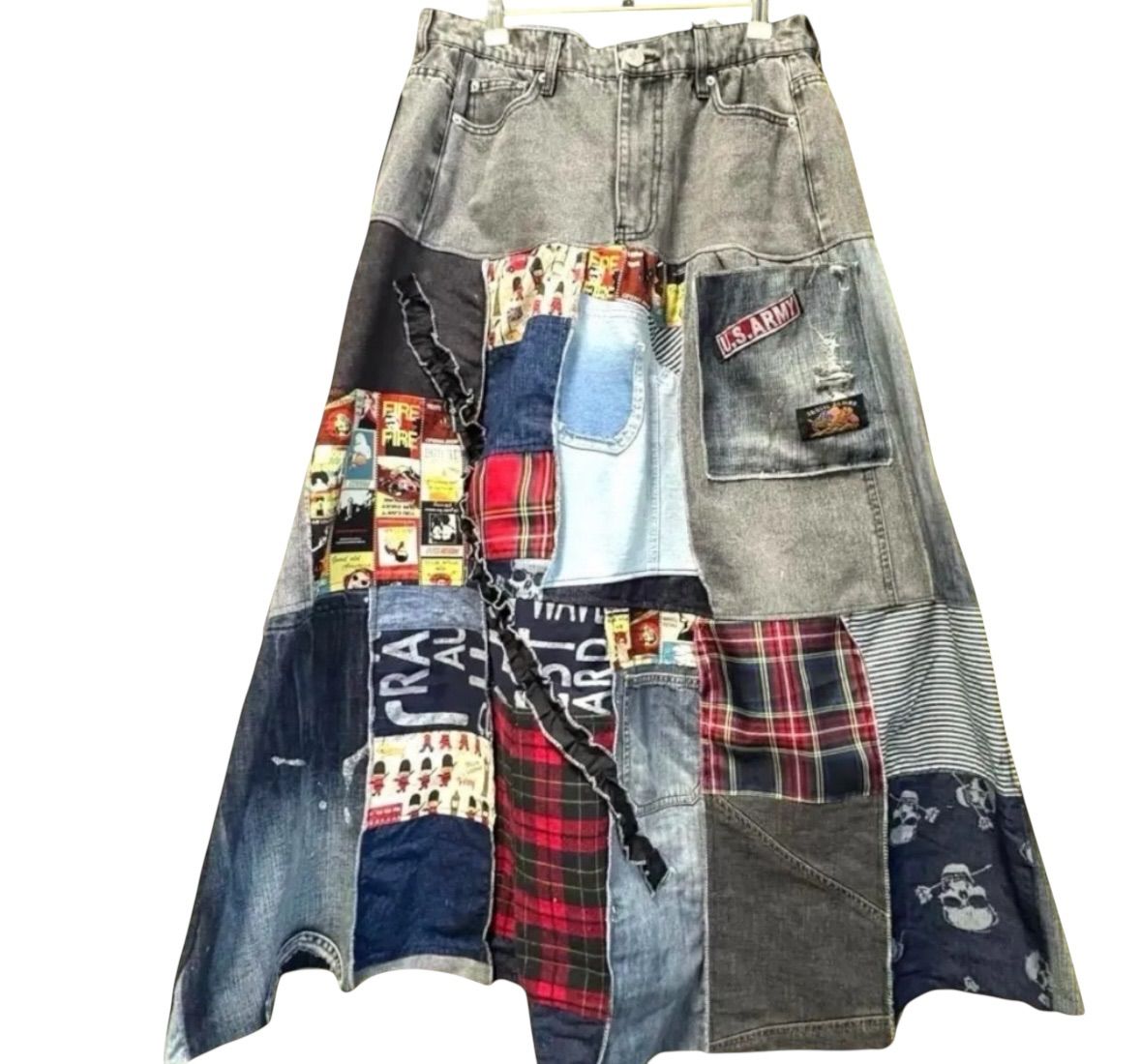 デニムリメイクサロペット 古着リメイクワンピース