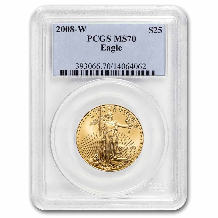 2008-W 1|2 oz Burnished American G Eagle SP|MS-70 PCGS