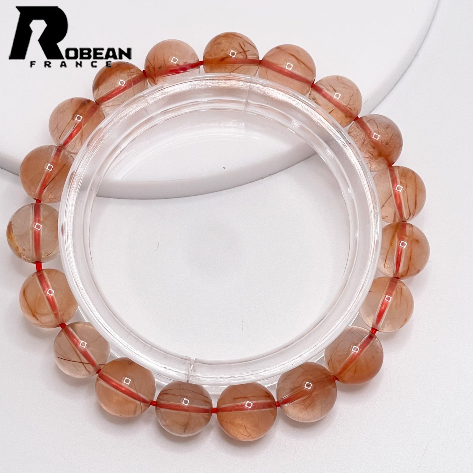 在庫切れ 上級 EU製 定価5万円ROBEAN・オレンジラビットヘアルチルパワーストーン ブレスレット 天然石 綺麗 高級 お守り 貴重 幸運 贈り物 ギフト プレゼント9.8-10.5mm 1002H021
