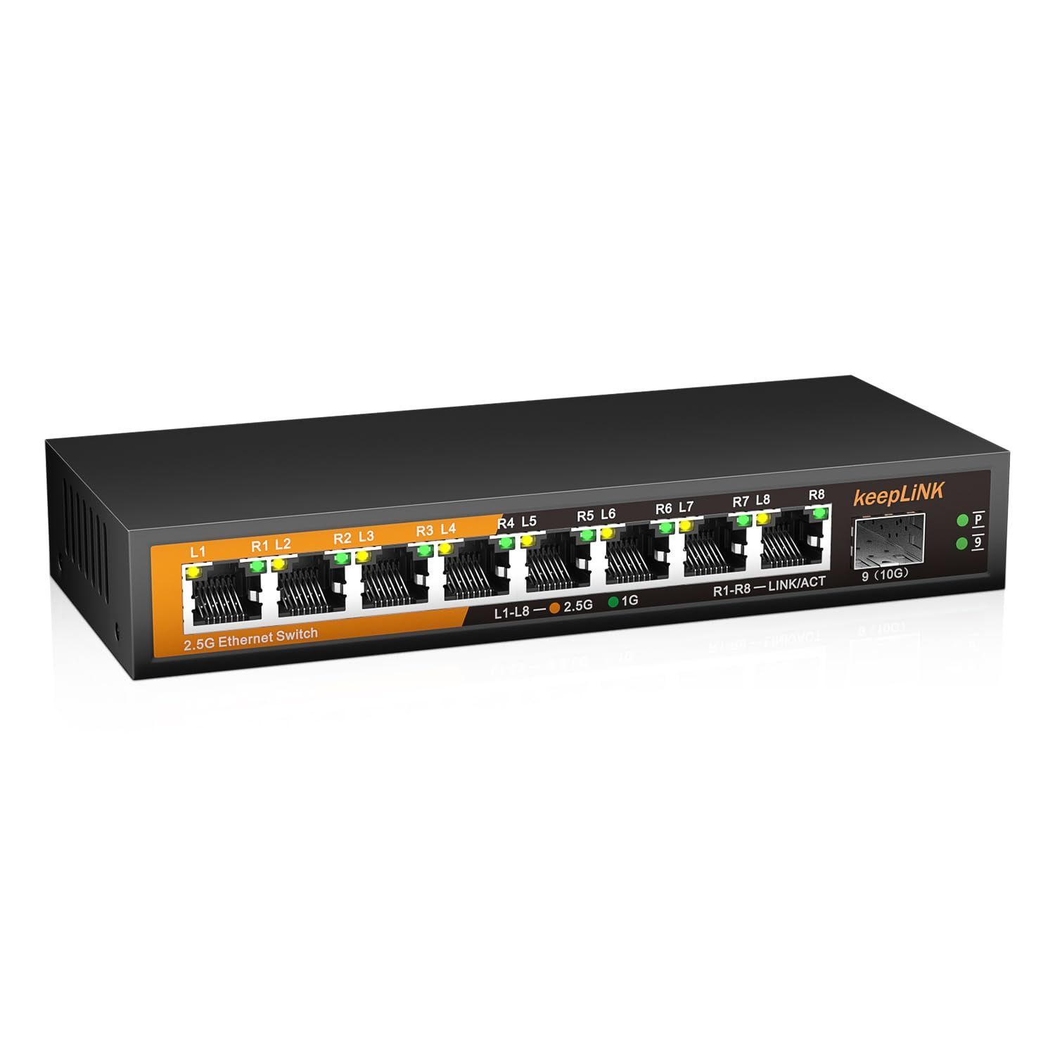8 Port 2.5G Switch keepLiNK 8ポート2.5Gbpsスイッチングハブ 10GbE