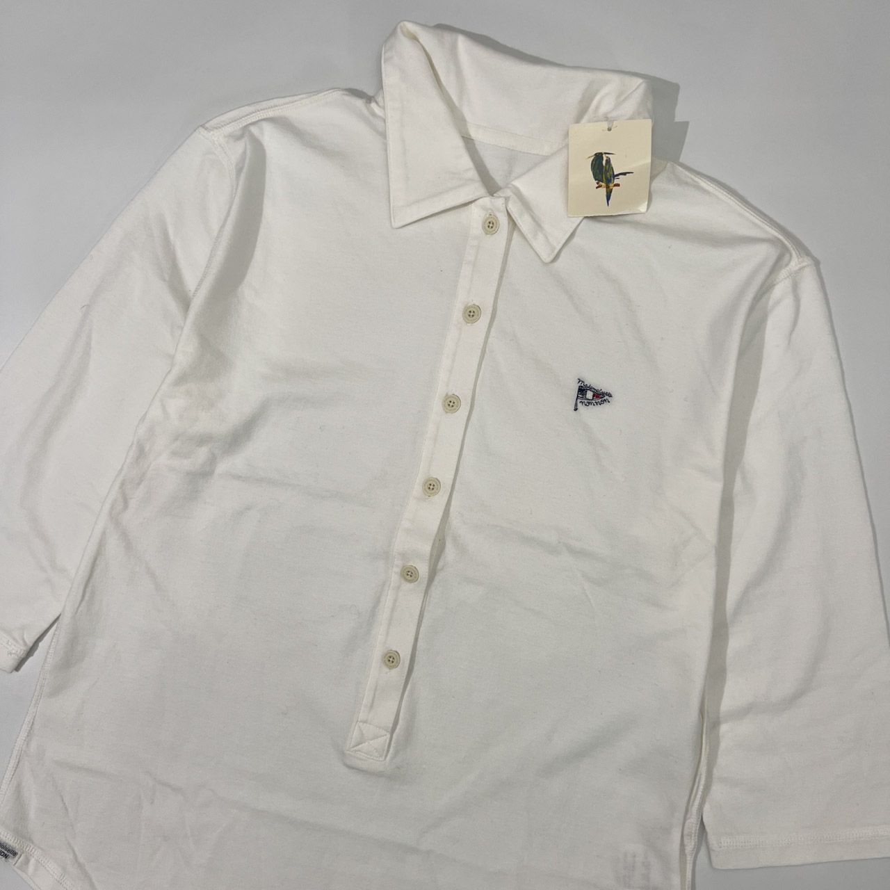 マドモアゼルノンノン 長袖ポロシャツ 新品未使用タグ付き Mademoiselle NON NON マドモアゼルノンノン タグ付き フラッグ刺繍 七