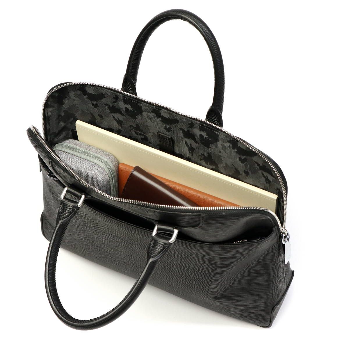 訳あり極上！アニアリ　ウェーブレザー　ブリーフケース　ブラック 訳あり極上！アニアリ ウェーブレザー ブリーフケース ブラック aniary