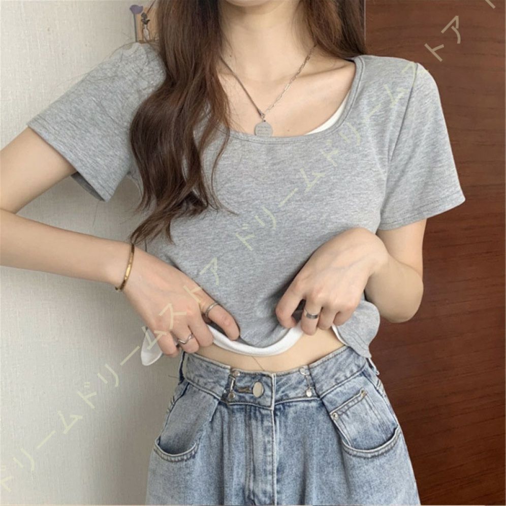 スーピマコットン Tシャツ 5分袖 モックネック 綿100％ 綿 シンプル コットン レディース カットソー 春 無地 トップス 接触冷感 夏 きれいめ 半袖  nee3u340359