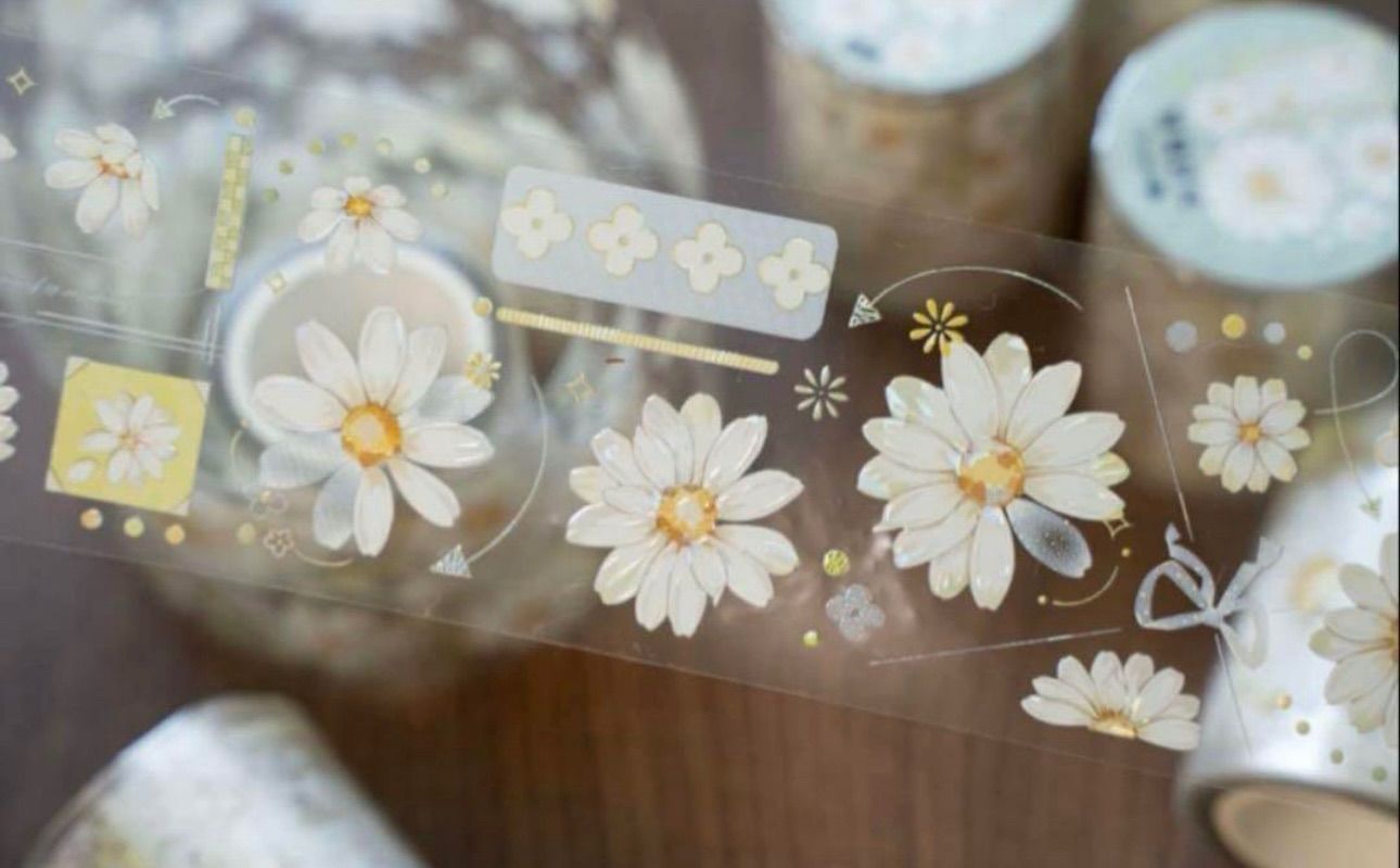 贝壳光 雏菊听风 5cm×5m 100cm|loop 海外マスキングテープ WWW_SKLAD-KIRPICHA_RU