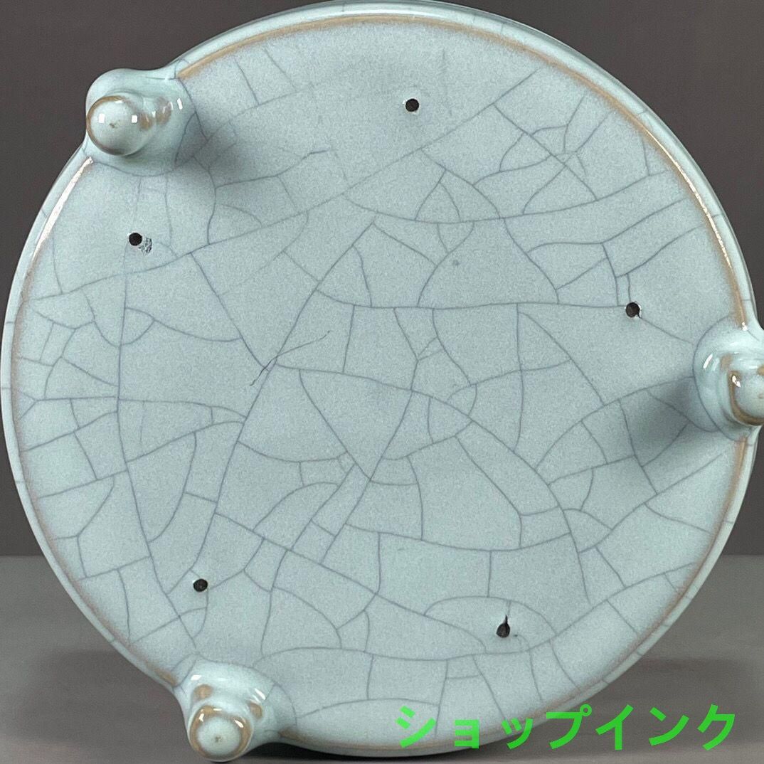 宋鈞窯両耳三足香炉  陶磁器 装飾品 現代工芸品美術品 置物 宋汝窯青釉蒔絵刻字草書三本足香炉 景徳鎮 陶磁器 装飾品 現代