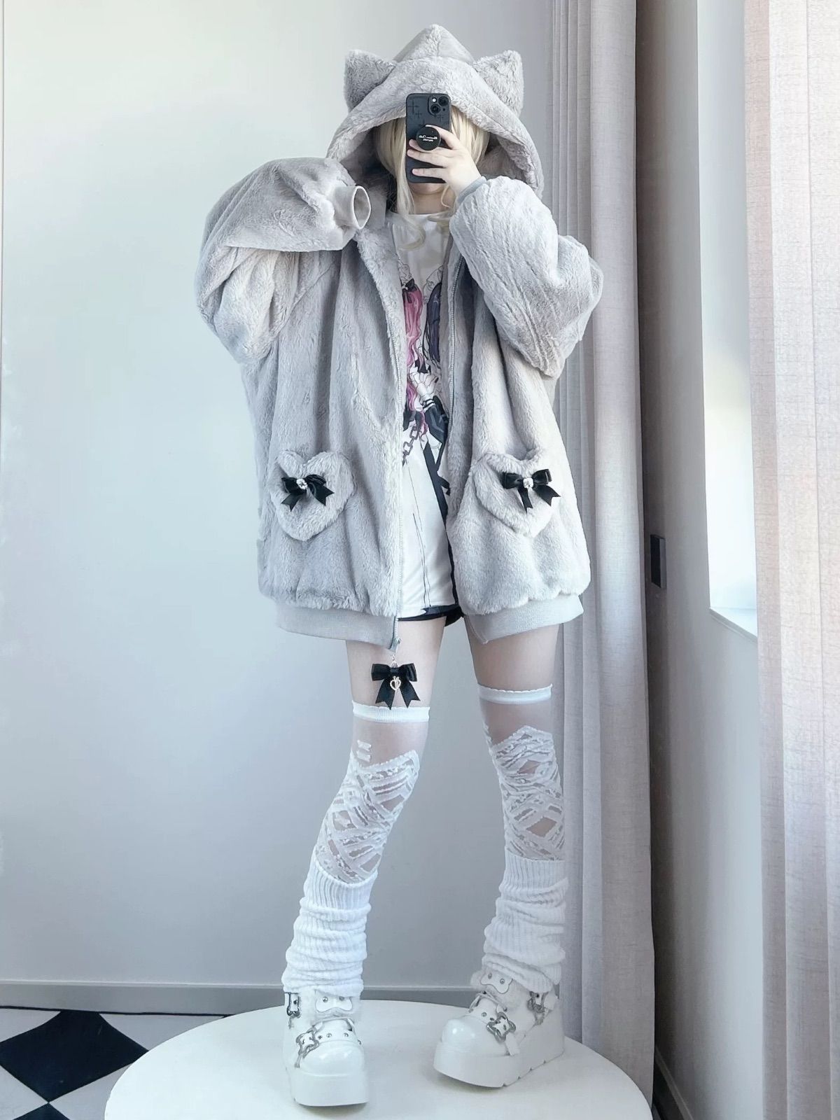 春 フード付き