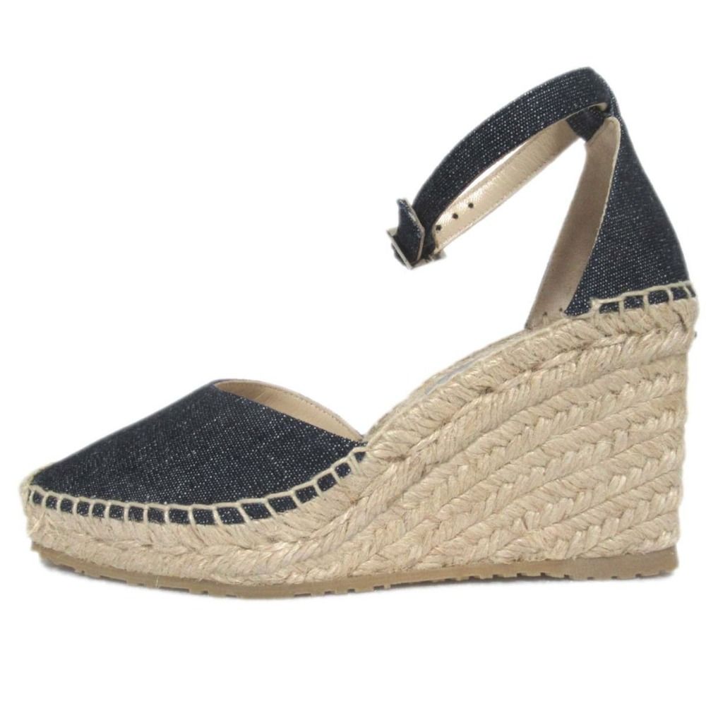 新品同様 JIMMY CHOO ジミーチュウ LAYKEN90 デニム×ジュート 新品同様 JIMMY CHOO ジミーチュウ LAYKEN90 デニム×ジュート