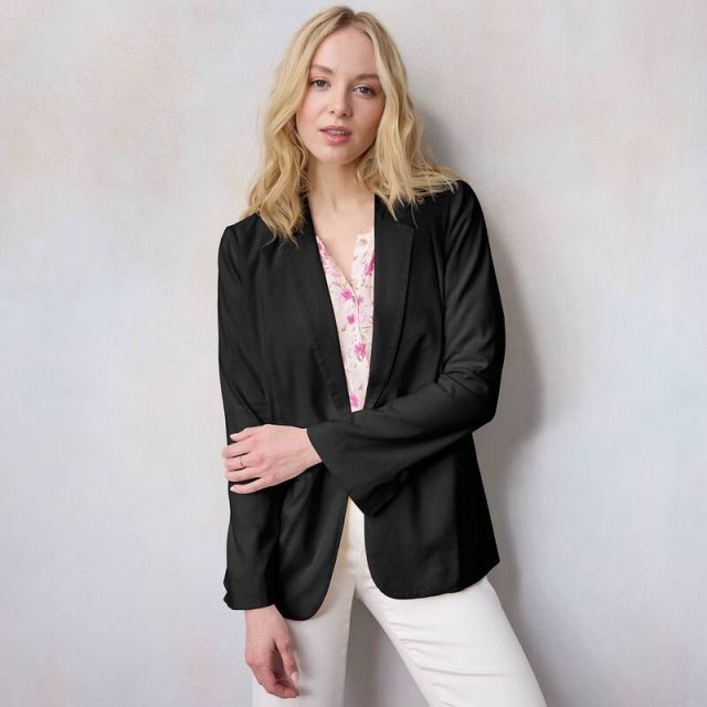 【送料無料】 LC Lauren Conrad レディース ジャケット・ブルゾン アウター Petite LC Lauren Conrad Notch Collar Blazer Black