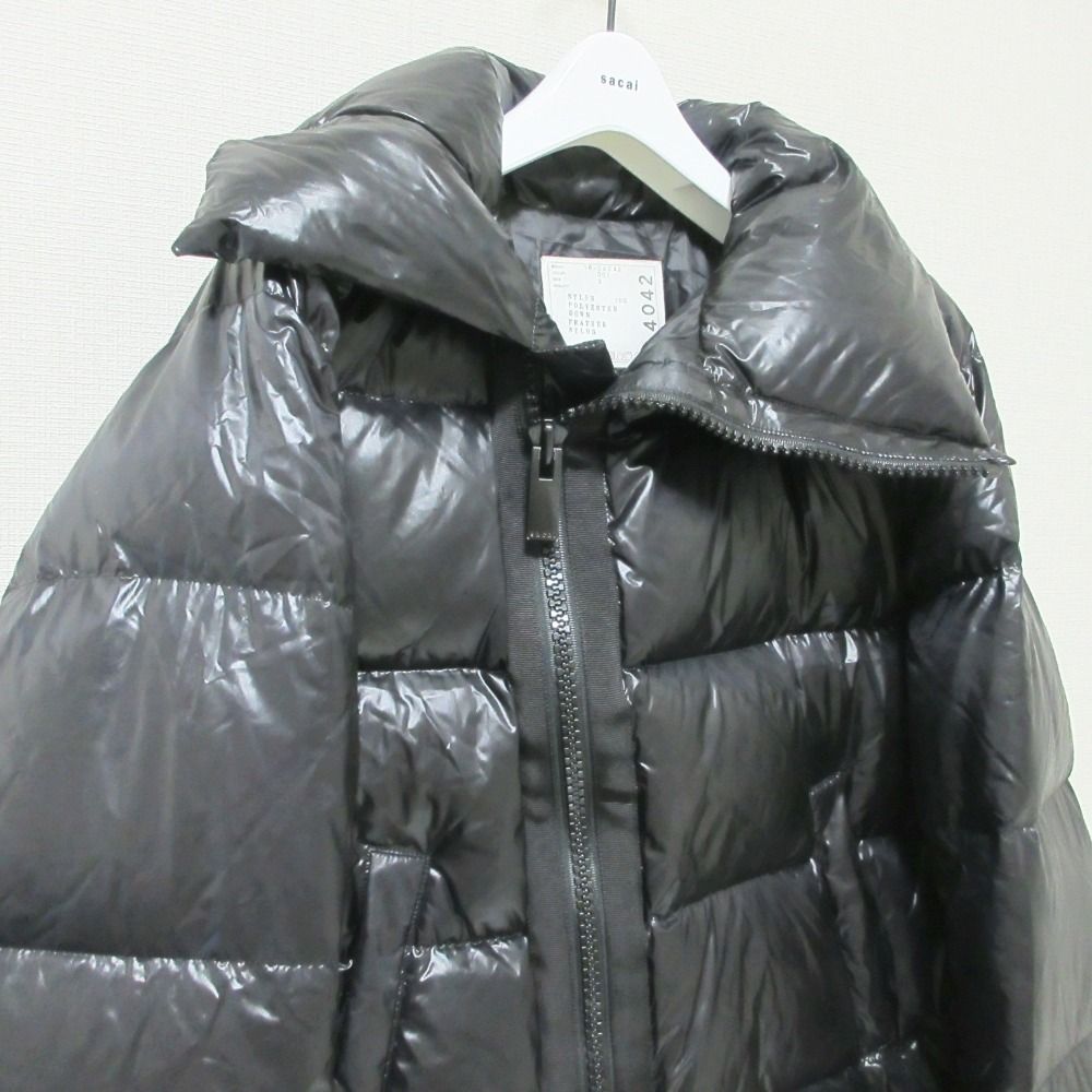 美品 SACAI サカイ アシンメトリー ハイネックダウンジャケット 18