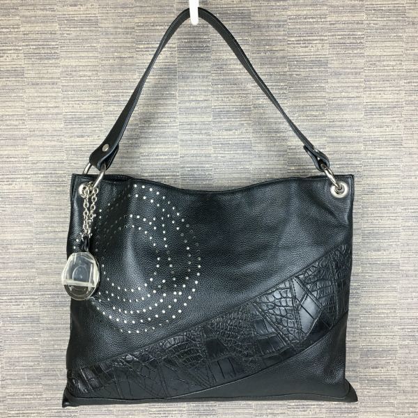 BEAUGRAND/ボーグラン レザー 肩掛け/ハンドバッグ〈黒/BLACK〉bag〕菅  