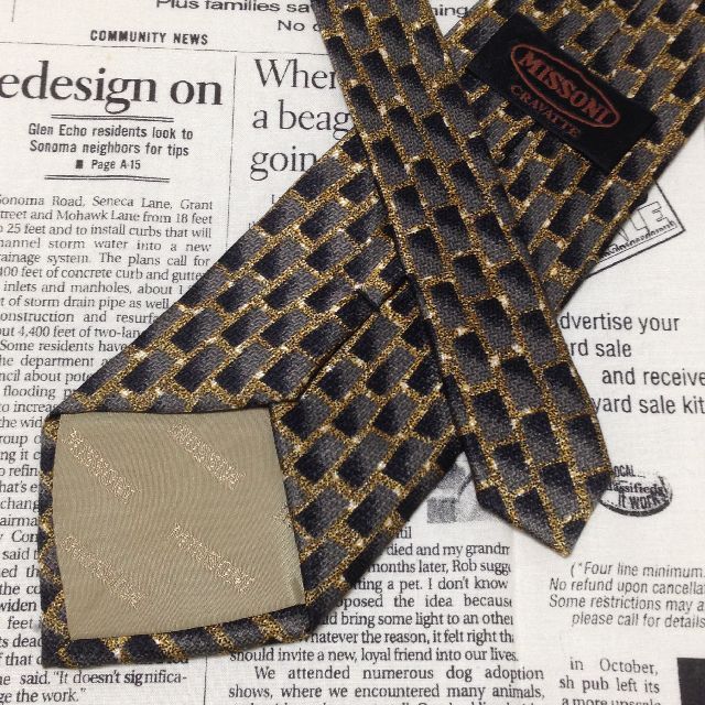 驚きの価格、海外直輸入！ ミッソーニ MISSONI 微光沢 ネクタイ 日本製 シルク パターン柄 ミックス I-006895 ゆうパケット