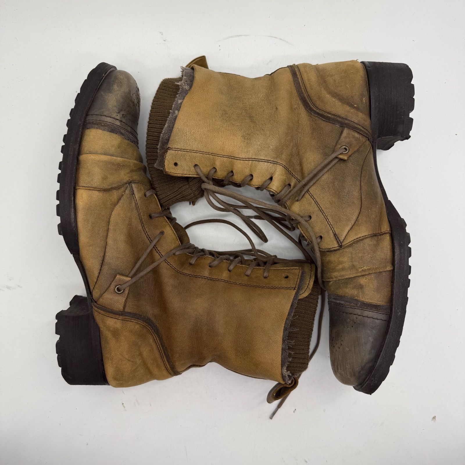 レイヤード レースアップブーツ